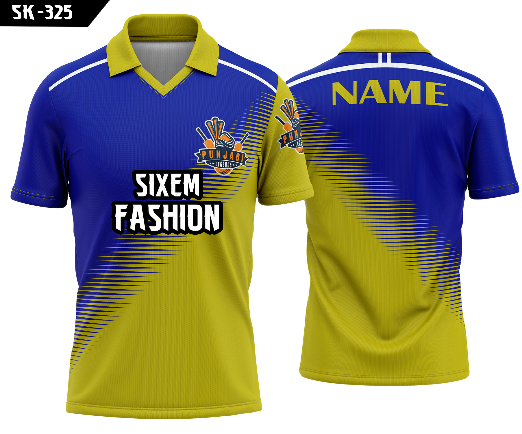 Blue Yellow Gradient Jersey 2026 - Polo Cricket Kit