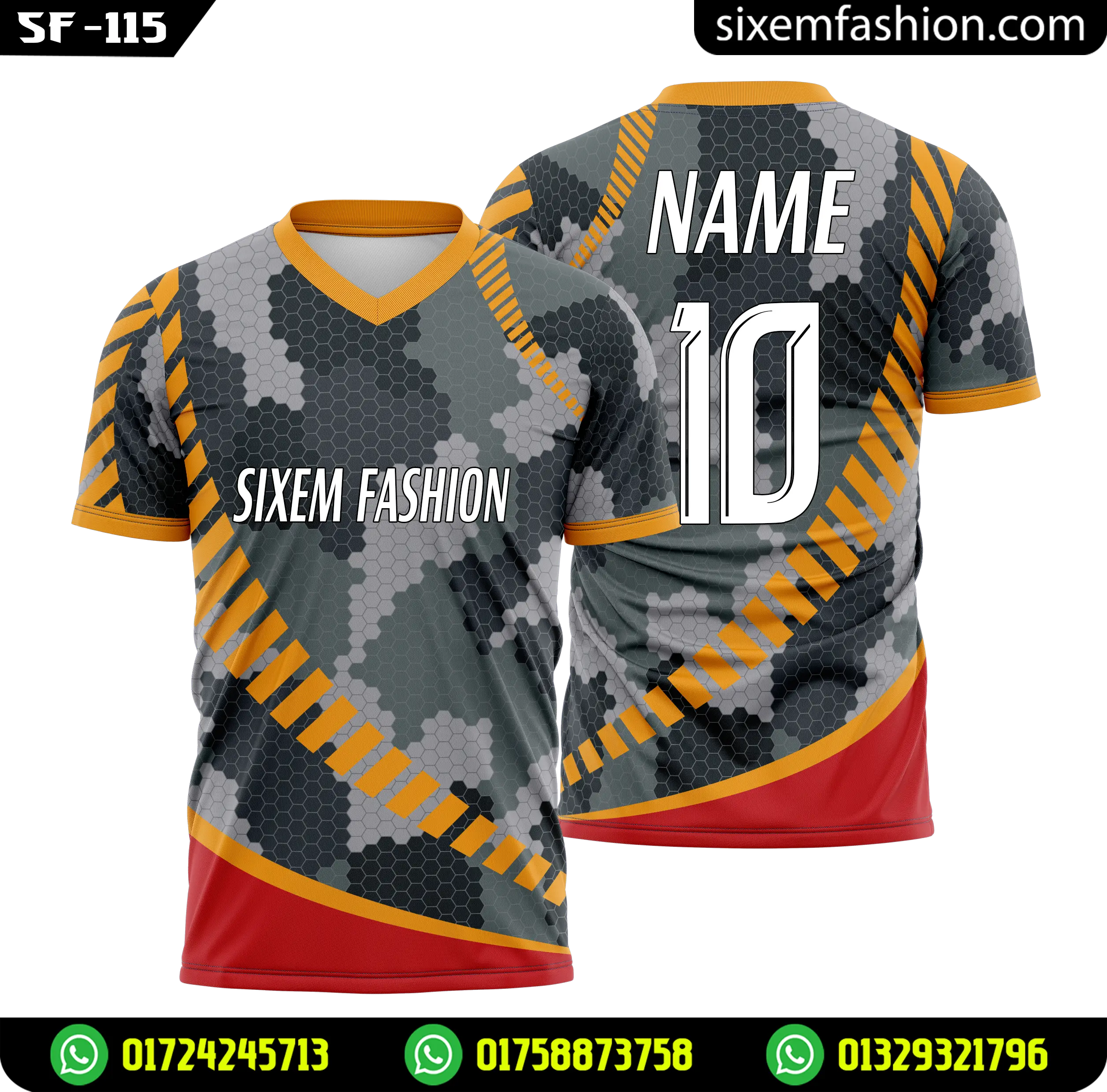 Camo V-Neck Football Jersey Yellow Stripe Sublimation Team Kit Custom Name Number