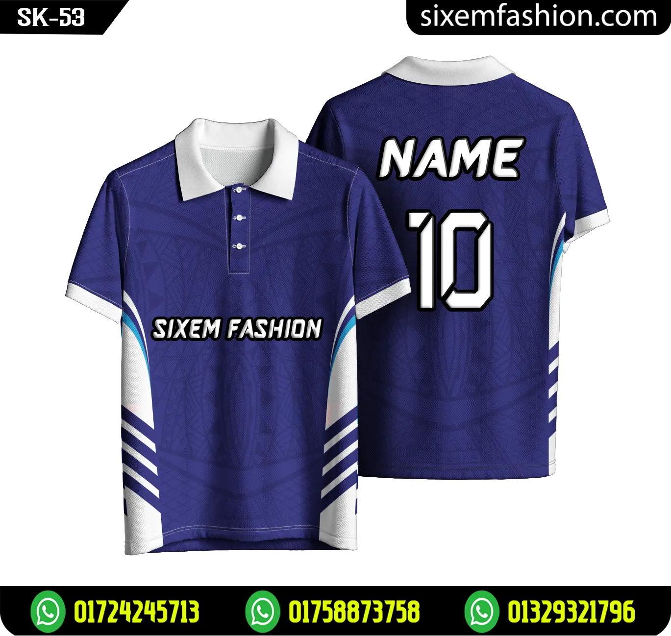 Cricket & Football Jersey Customize with Name and Number