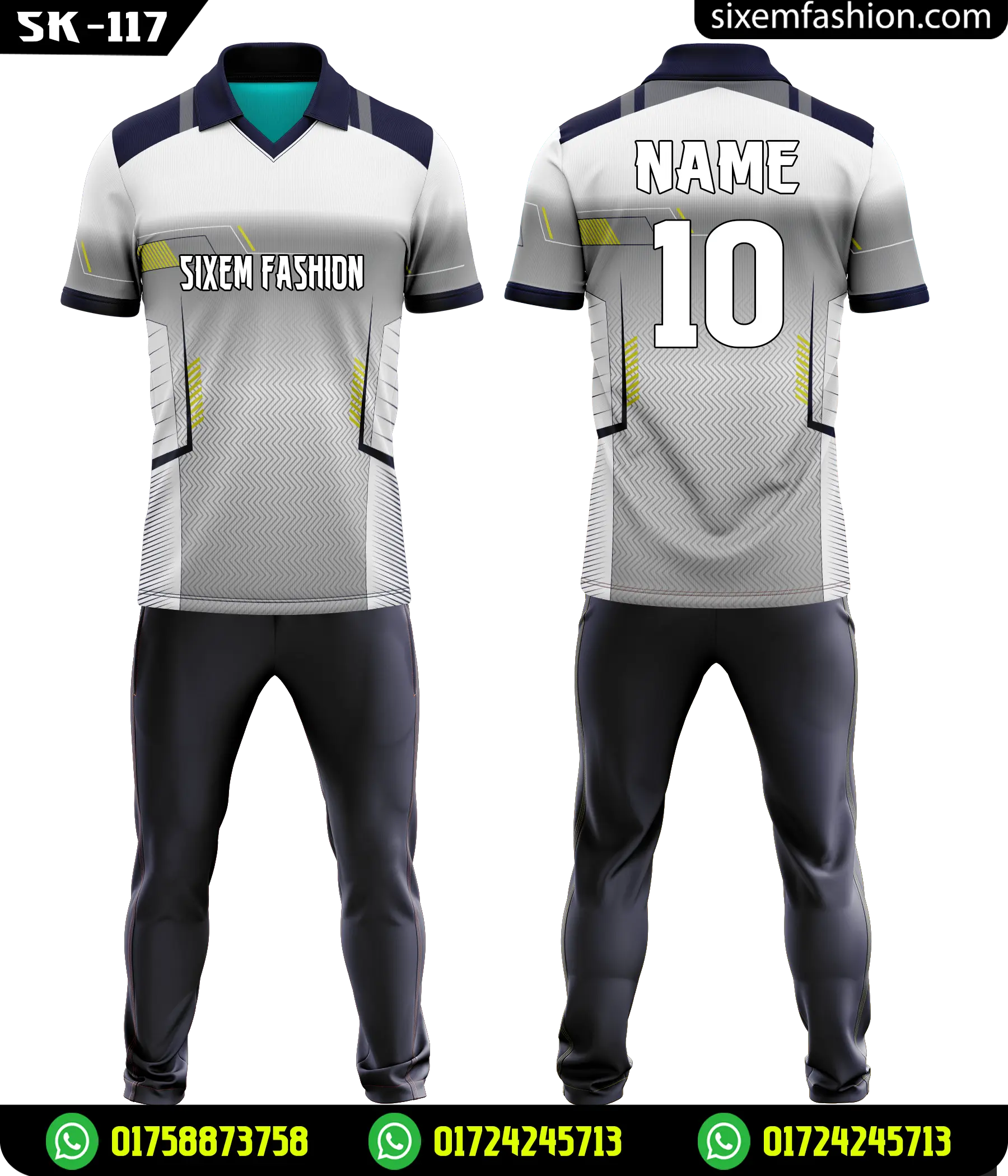 Custom Grey Jersey Full Pant Kit Design 2026