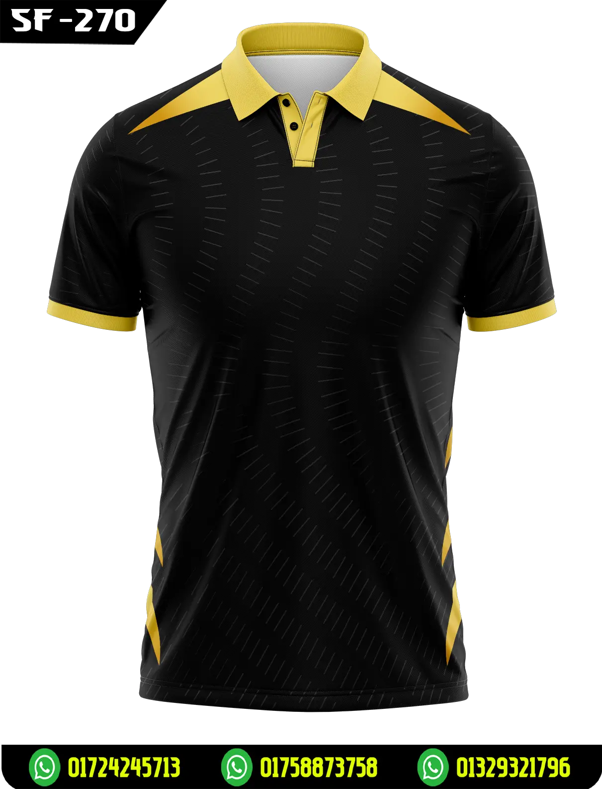 Pro Look Polo Jersey 2026 - Black Yellow Team Uniform