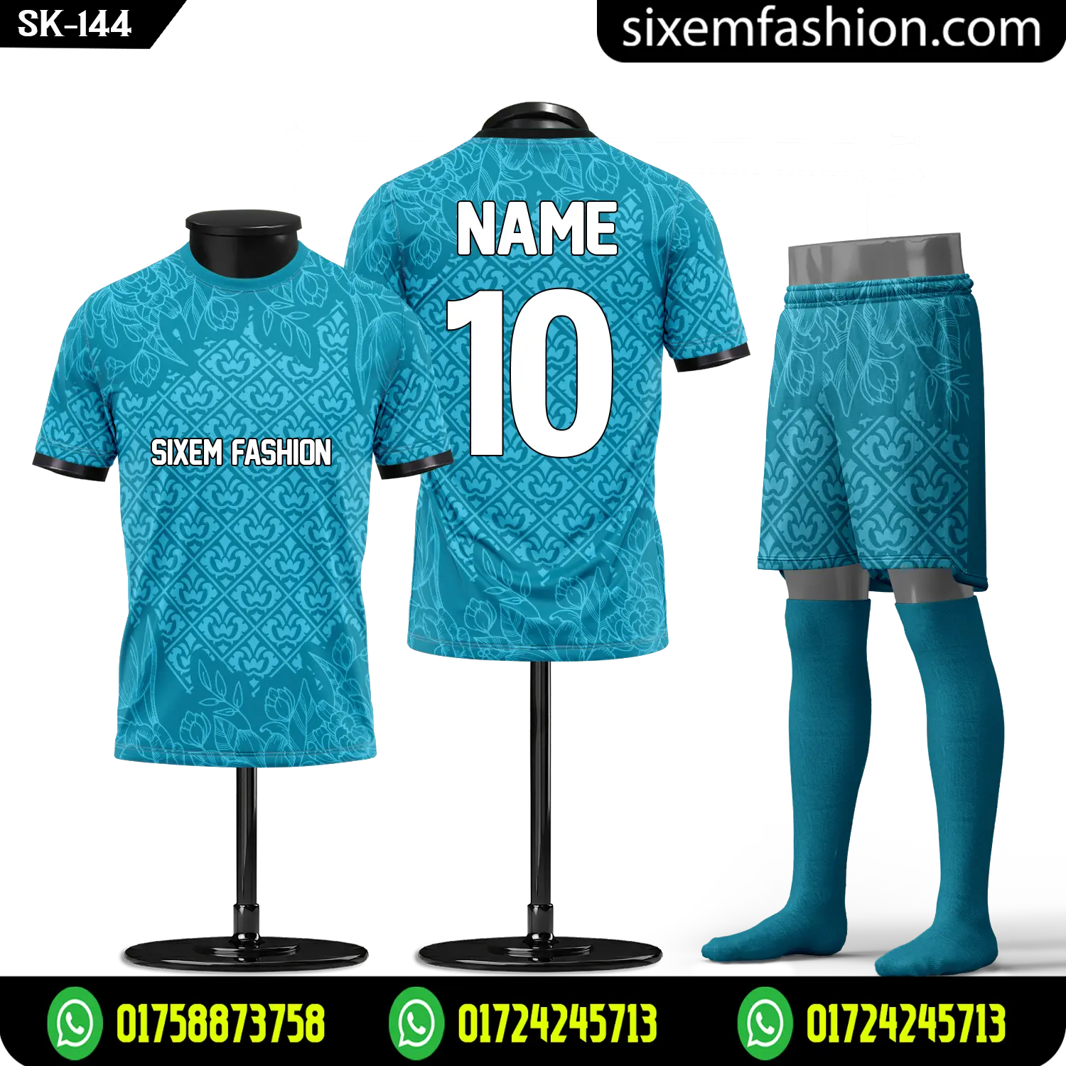 Custom Sublimation Jersey Sky Blue Team Kit Dhaka BD