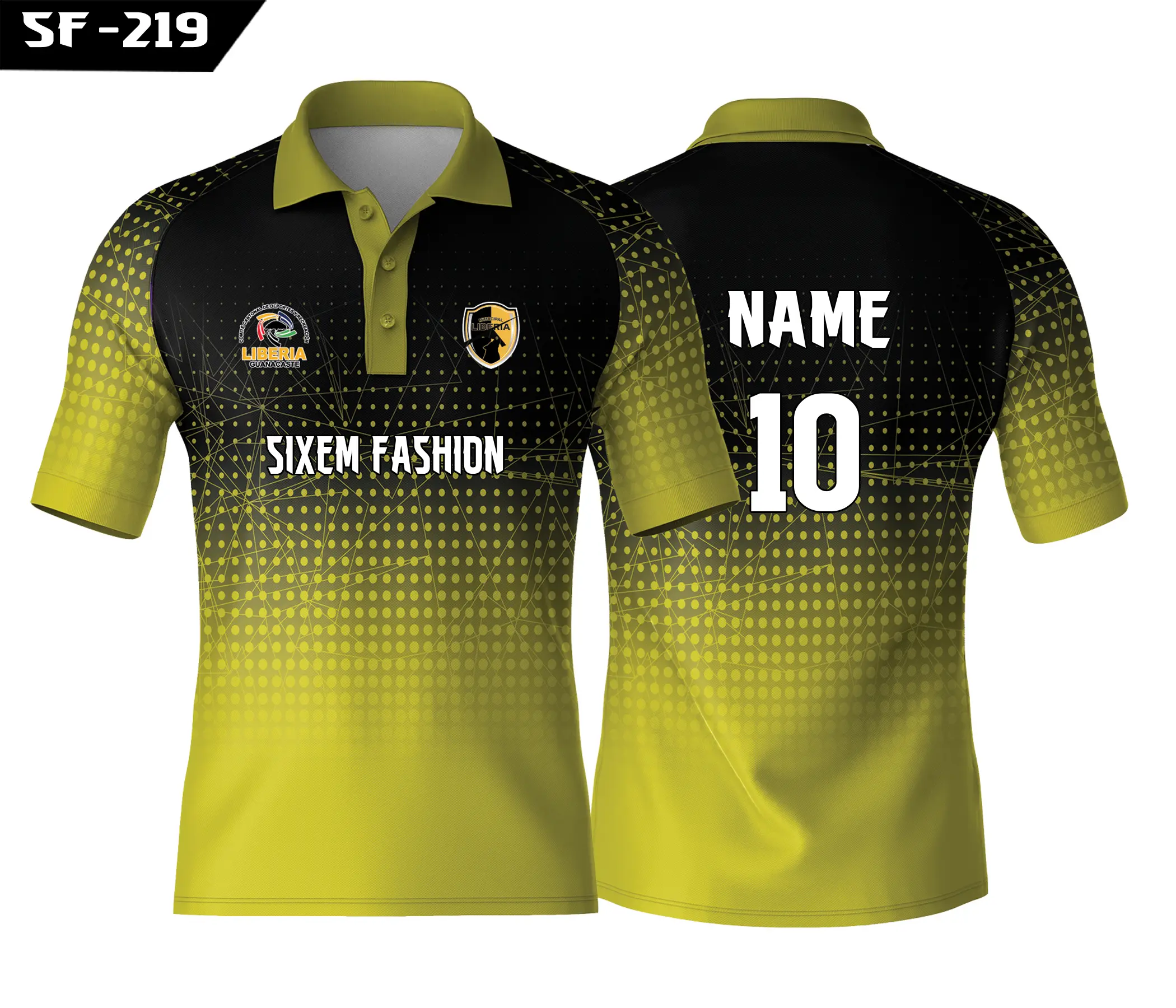 Dot Pattern Jersey 2026 - Black To Yellow Sports Uniform