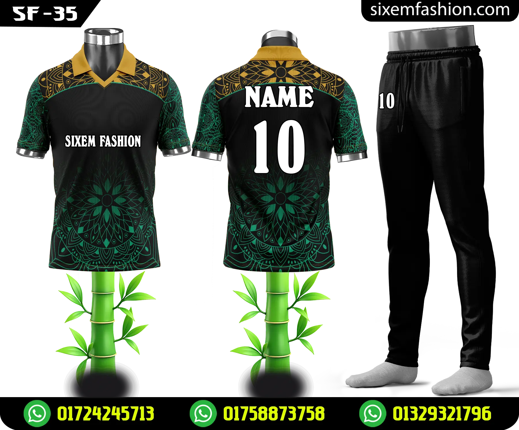 Stylish Cricket Team Jersey with Custom Name
