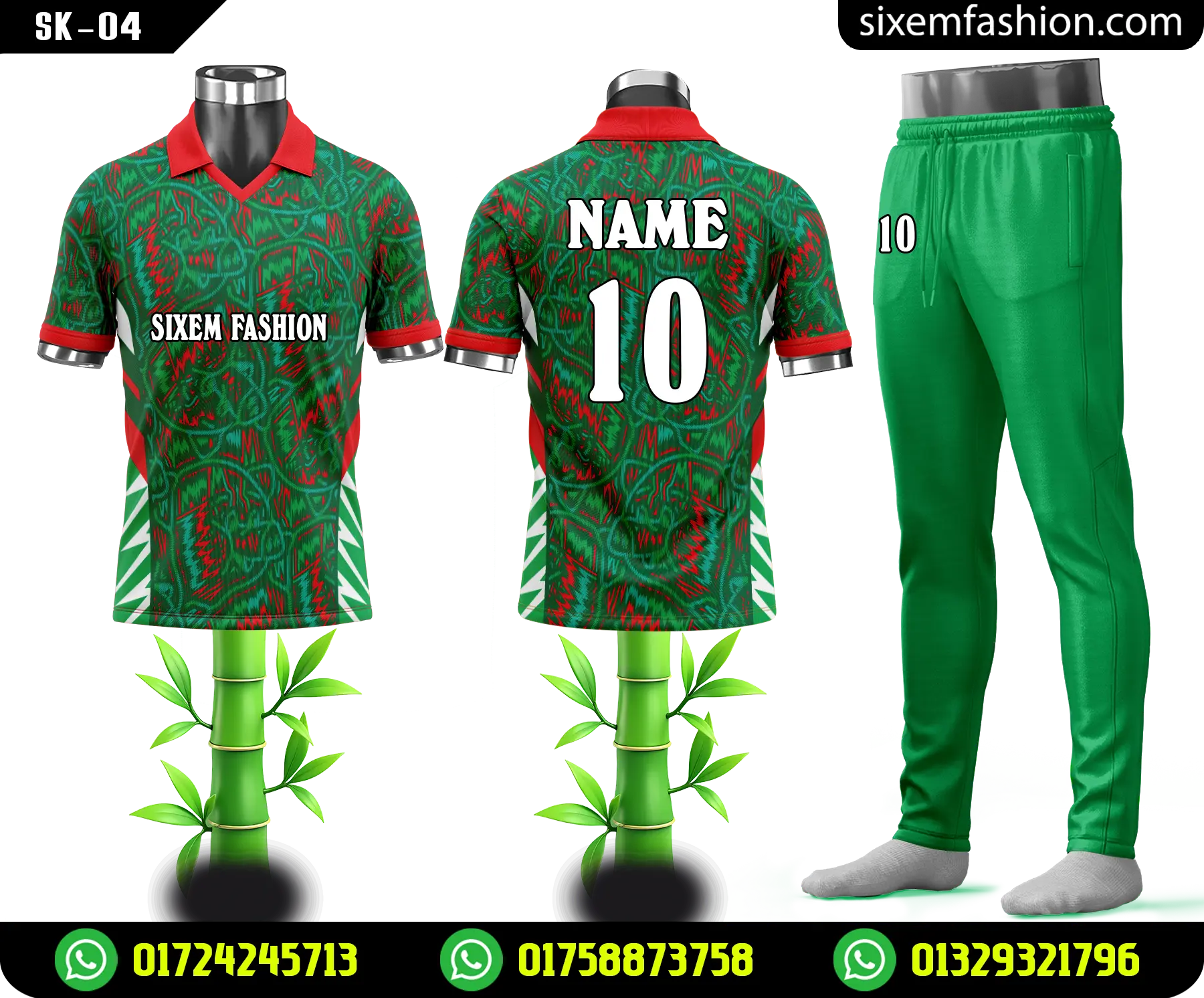 Custom Team Cricket Jersey with Stylish Design