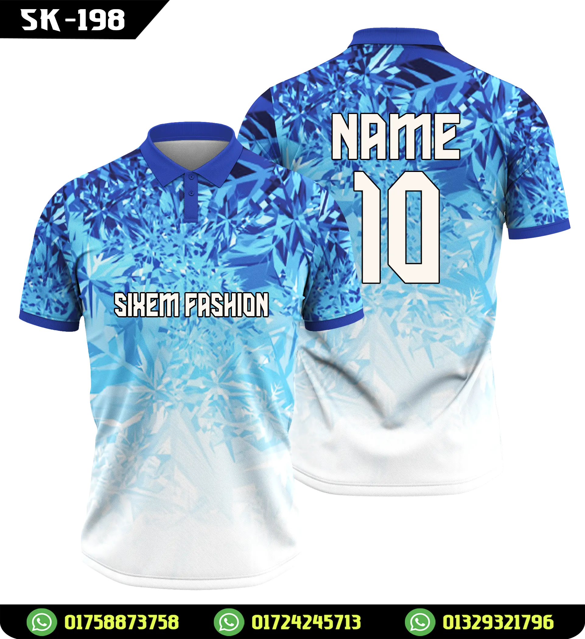 Frost Gradient Jersey 2026 - Blue Crystal Pattern Team Kit