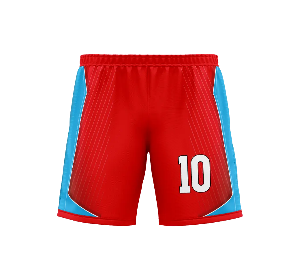Men's Red Blue Sublimation Sports Shorts - Jersey Number 10 Training Shorts _ Sixem Fashion