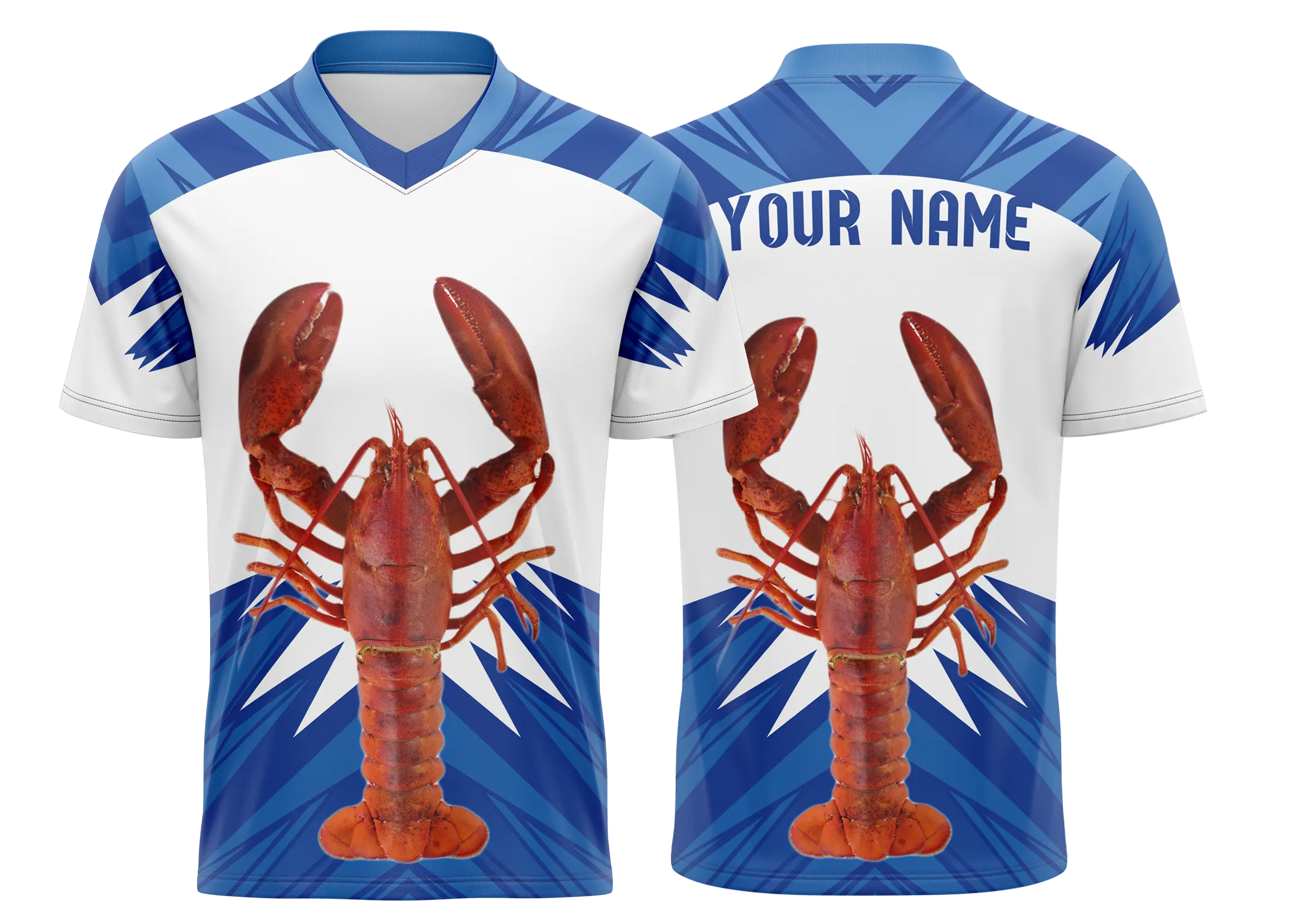 Blue Lobster Fishing Jersey Design – Custom Crawfish Sublimation Fishing Shirt - Personalized Angler Team Jersey 2026