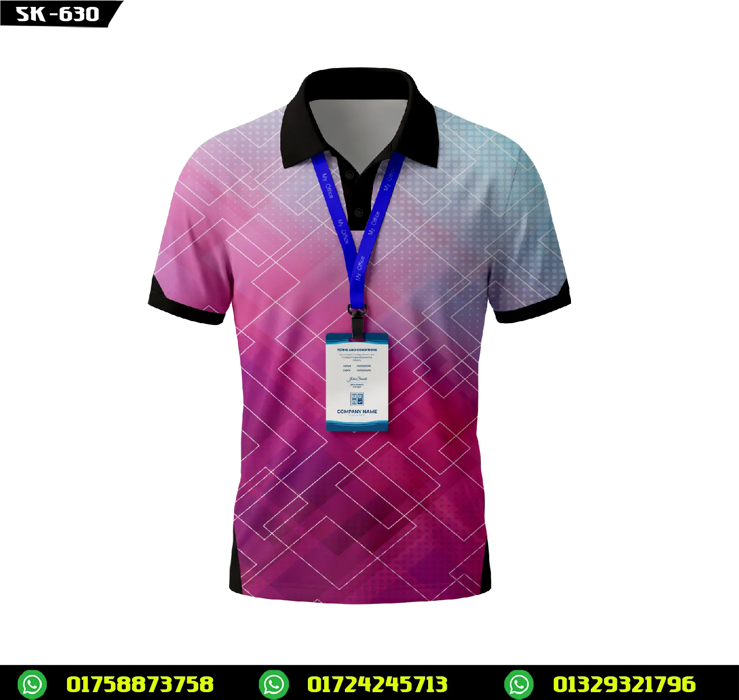 Pink Purple Geometric Polo Jersey – Custom Sublimation Team Shirt- SK-630