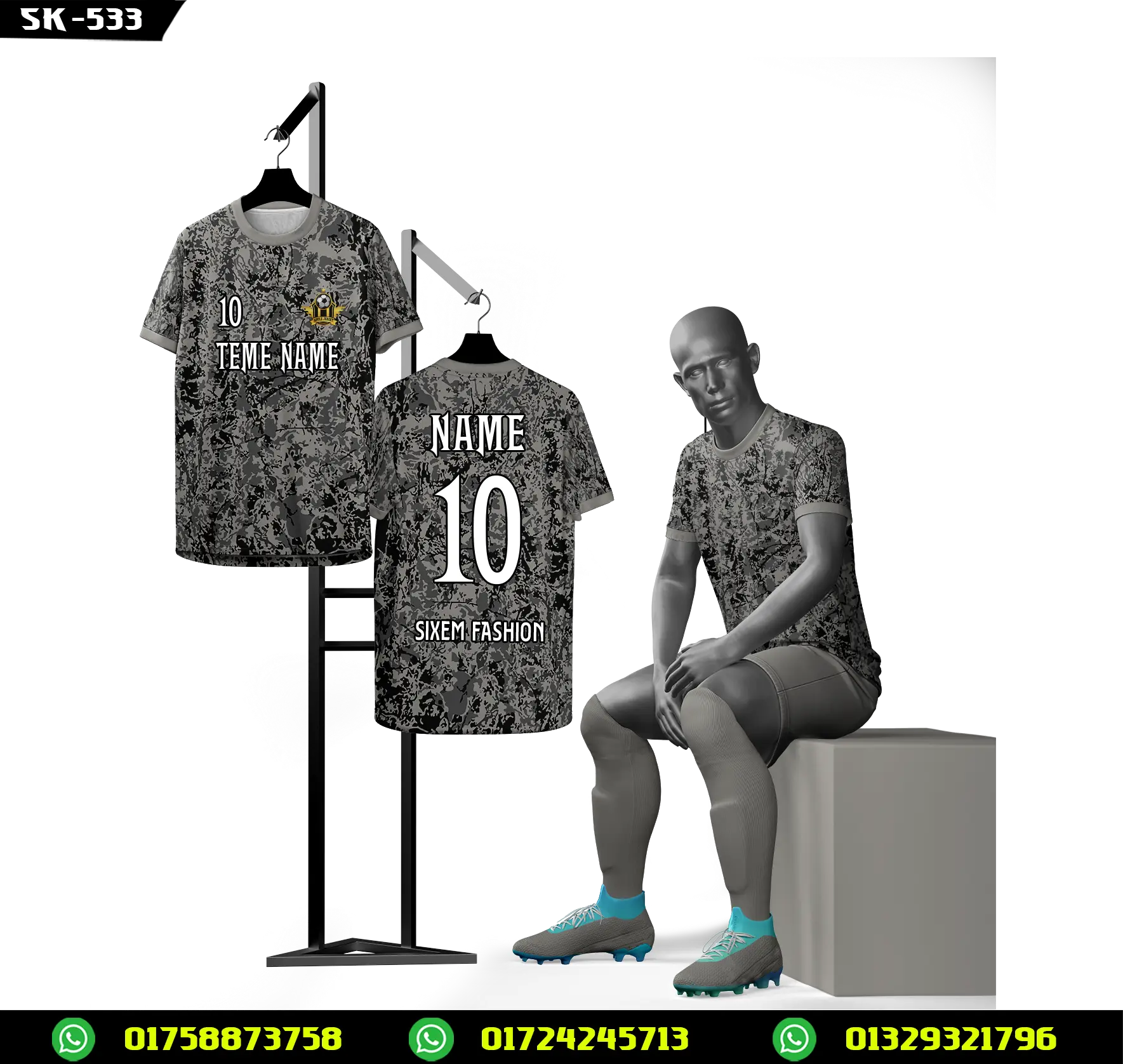Personalized Football Jersey – Custom Soccer Sublimation Design- SK-533