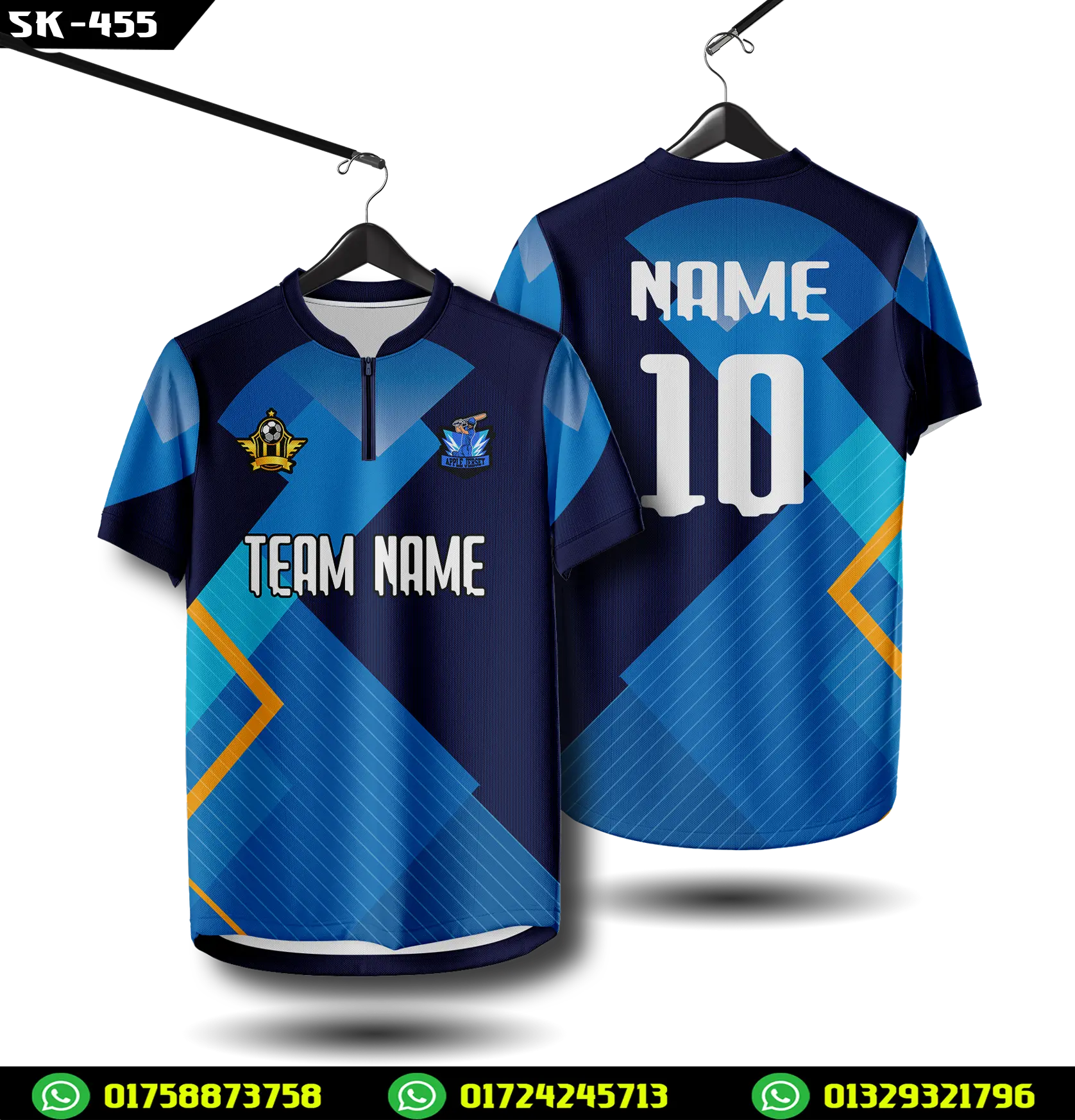 Make Your Own Zipper Cricket Jersey – Custom Team Design-SK-455